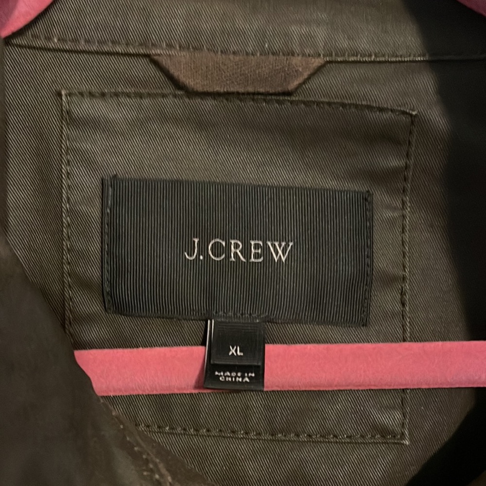 J Crew Field Jacket, XL, olive w/gold snaps & hidden zipper, good used condition - Picture 2 of 16